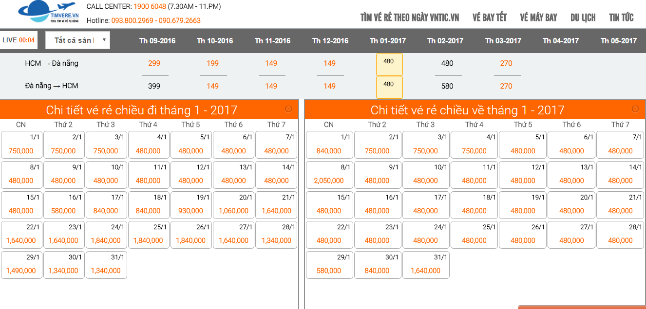 vé máy bay tết HCM Đà Nẵng
