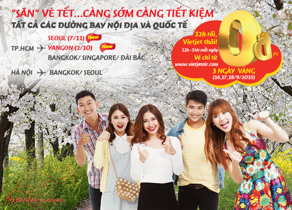 Săn vé 0 VND Vietjet Air