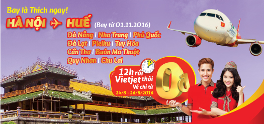 Săn vé máy bay 0 đồng Hà Nội 3 ngày vàng